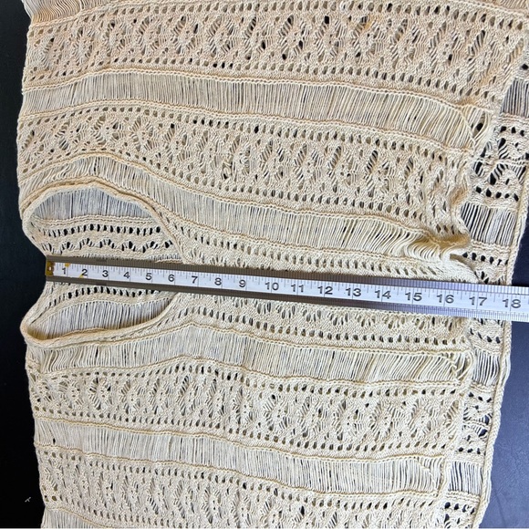 Bohemian Crochet Tunic in Off White / Cream Knit Boho Swim Beach Cover Up‎ - Picture 5 of 8